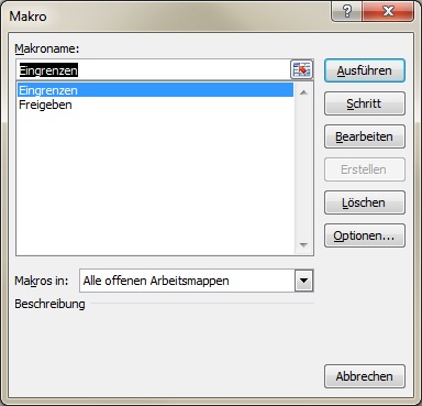 So starten Sie das Makro So starten Sie das Makro