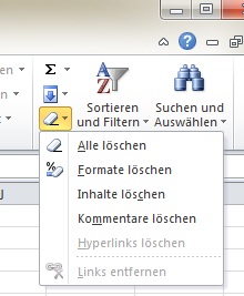 Mit diesem Befehl entfernen Sie Formate, ohne Inhalte anzutasten Mit diesem Befehl entfernen Sie Formate, ohne Inhalte anzutasten