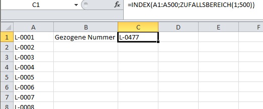 So ziehen Sie ein Los aus Ihrer Excel-Losliste So ziehen Sie ein Los aus Ihrer Excel-Losliste