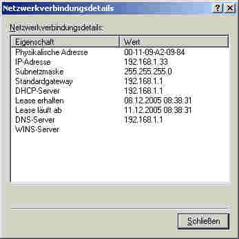 XP: MAC-Adresse ganz schnell auslesen