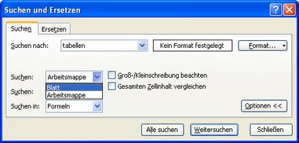Dialogfenster für das Durchsuchen einer Excel-Datei Dialogfenster für das Durchsuchen einer Excel-Datei