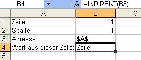 Kombination der Indirekt- und Adresse-Funktion in Excel Kombination der Indirekt- und Adresse-Funktion in Excel