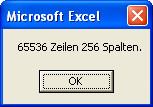 Das Dialogfenster beim Einsatz in Excel bis einschließlich Version 2003