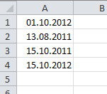 Datumswerte in einer Excel-Tabelle
