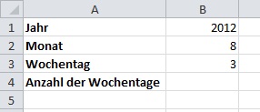 Sie möchten feststellen, wie oft ein bestimmter Wochentag in einen Monat vorkommt