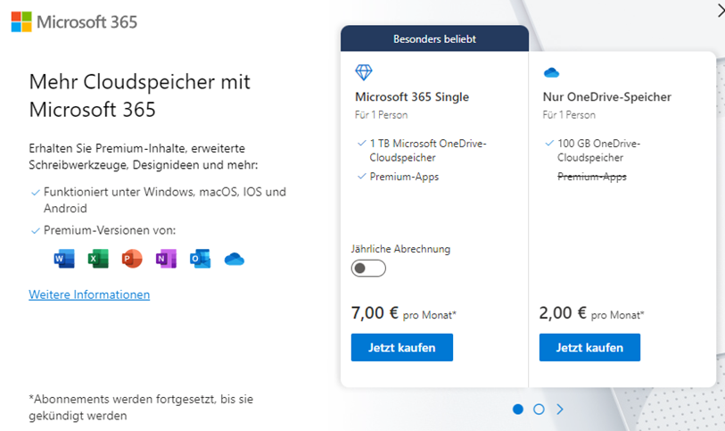 OneDrive MicrosoftCloud für professionelle Teamarbeit