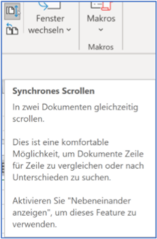 Synchrones Scrollen