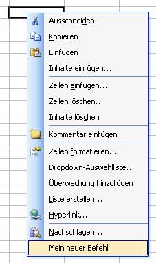 Excel Kontextmenü